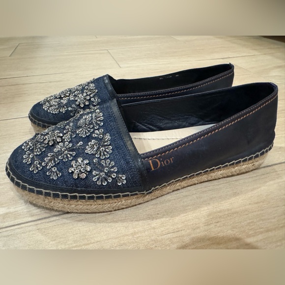 Dior Shoes - Christian Dior Espadrille Shoes: Denim with Crystals